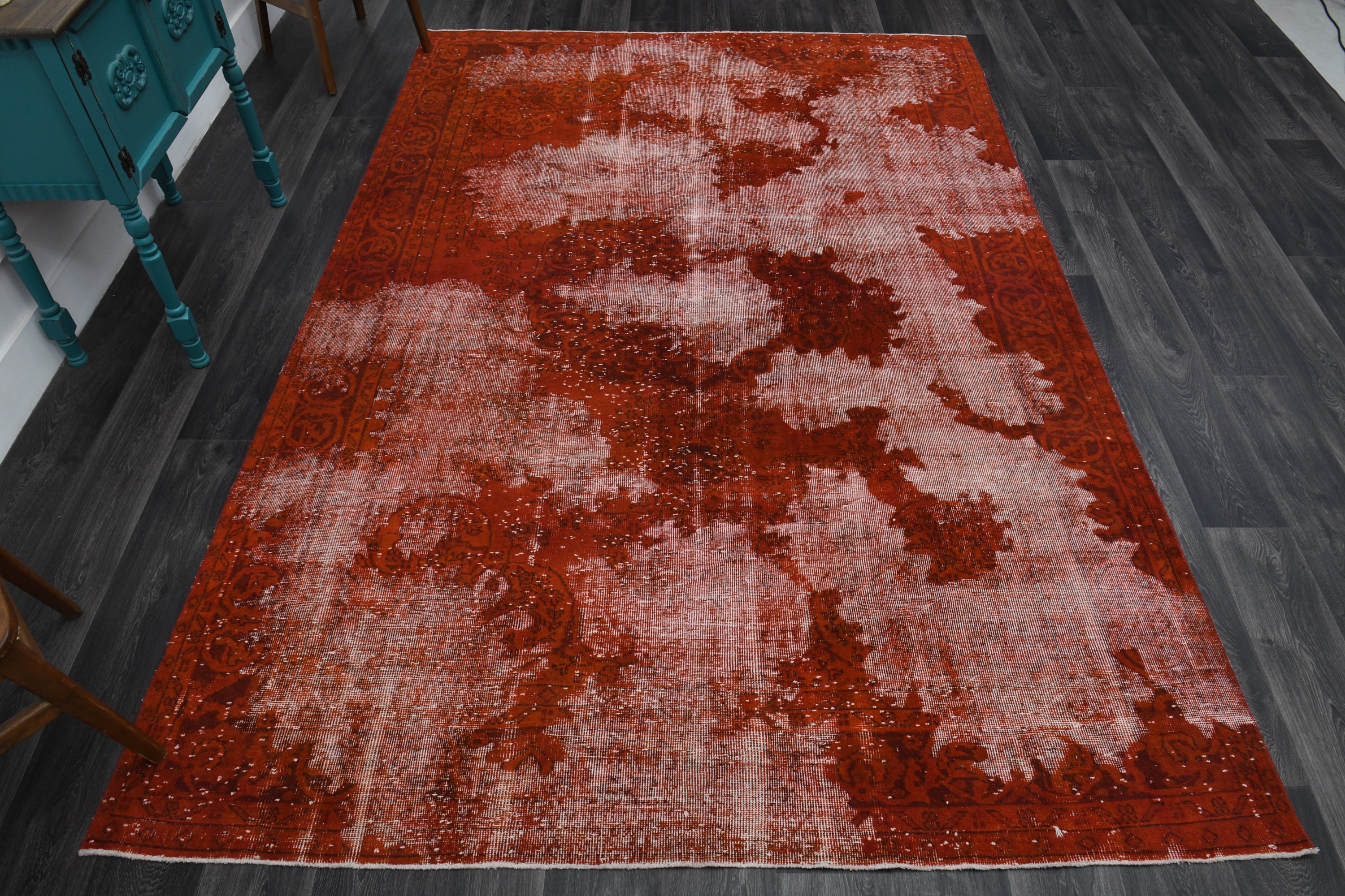 7.2 x 10.3フィート、トルコ製ラグ、ヴィンテージラグ、エリアラグ