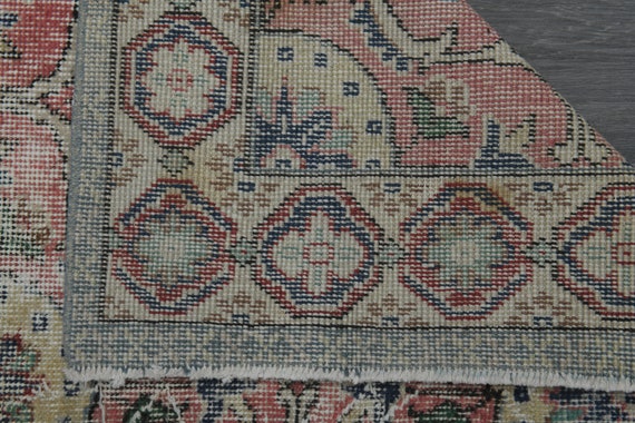 4.2 x 8.3フィート、ピンク、ヴィンテージラグ、トルコ製ラグ