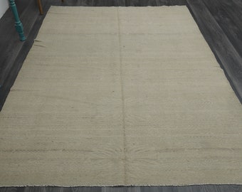 5.5x7.6 ft, OUSHAK RUG, Area Rug, Vintage Rug, Turks Tapijt, Handgemaakt Tapijt, Wollen Tapijt, Boho Decor, Massief Tapijt, Neutraal Tapijt, Woonkamer,