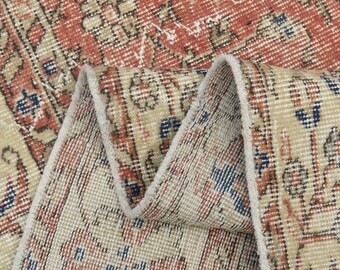 9.2x11.8 ft, TURKISH Rug, VINTAGE Rug, OVERSIZED Rug, Area Rug, Oushak Rug, Handmade Rug, Wool Rug, Red Carpet, Bohemian Rug, Floral Rug