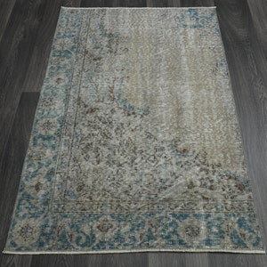 3x4.7 Ft, TURKISH Rug, Vintage Rug, Oushak Rug, Wool Rug, Handmade Rug, Bath Mat, Door Mat, Farmhouse Decor, Runner Rug, Small Rug, Gary