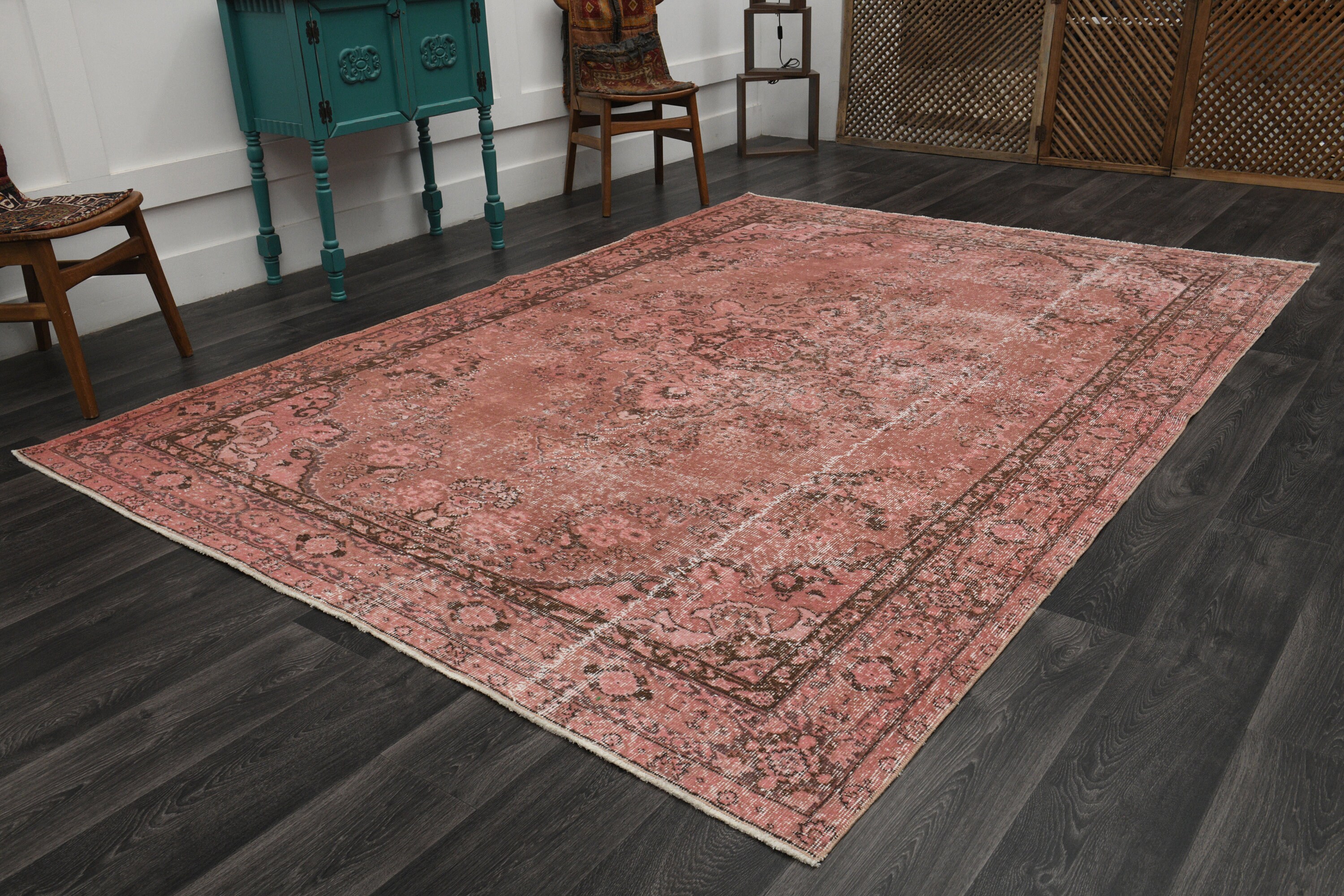 7x10.3フィート、ヴィンテージラグ、トルコラグ、OUSHAKラグ