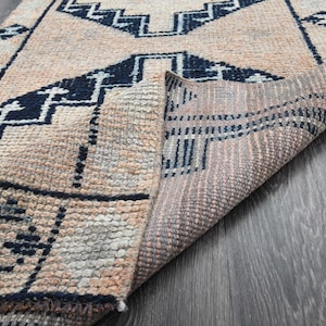 2.7x10.2 ft, WOOL OUSHAK RUNNER Rug, Stair Runner, Washable, Turkish Runner, Vintage Runner, Hallway Runner, Anti-Allergenic, Handmade, Star