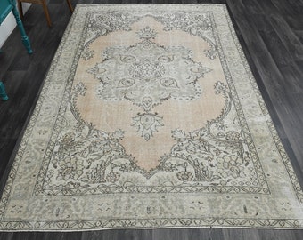 5.7x7.3フィート、トルコラグ、ウシャクラグ、ヴィンテージラグ