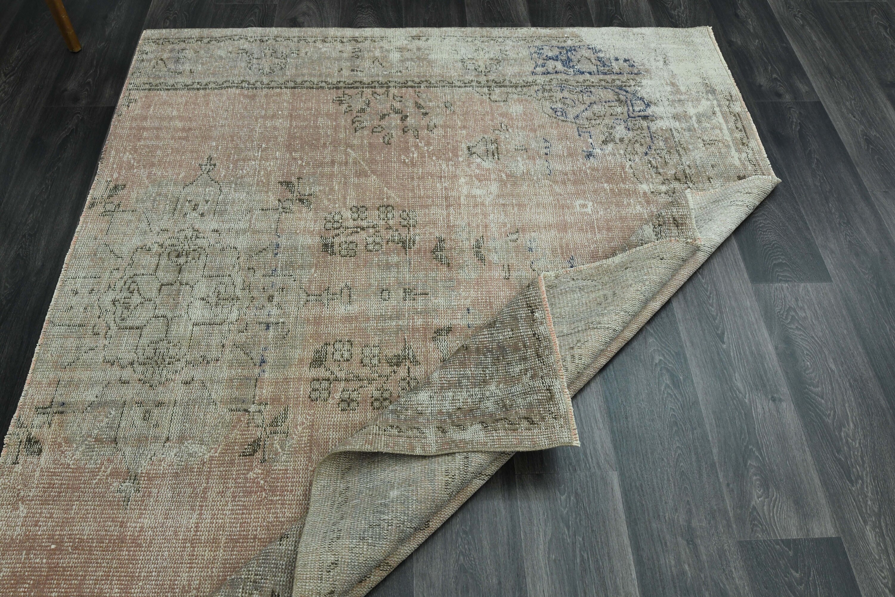 5.7x6.9フィート、トルコラグ、ヴィンテージラグ、ウシャックラグ