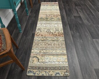 1.9 x 8.3フィート、トルコ製ランナー、パッチワーク、ヴィンテージ