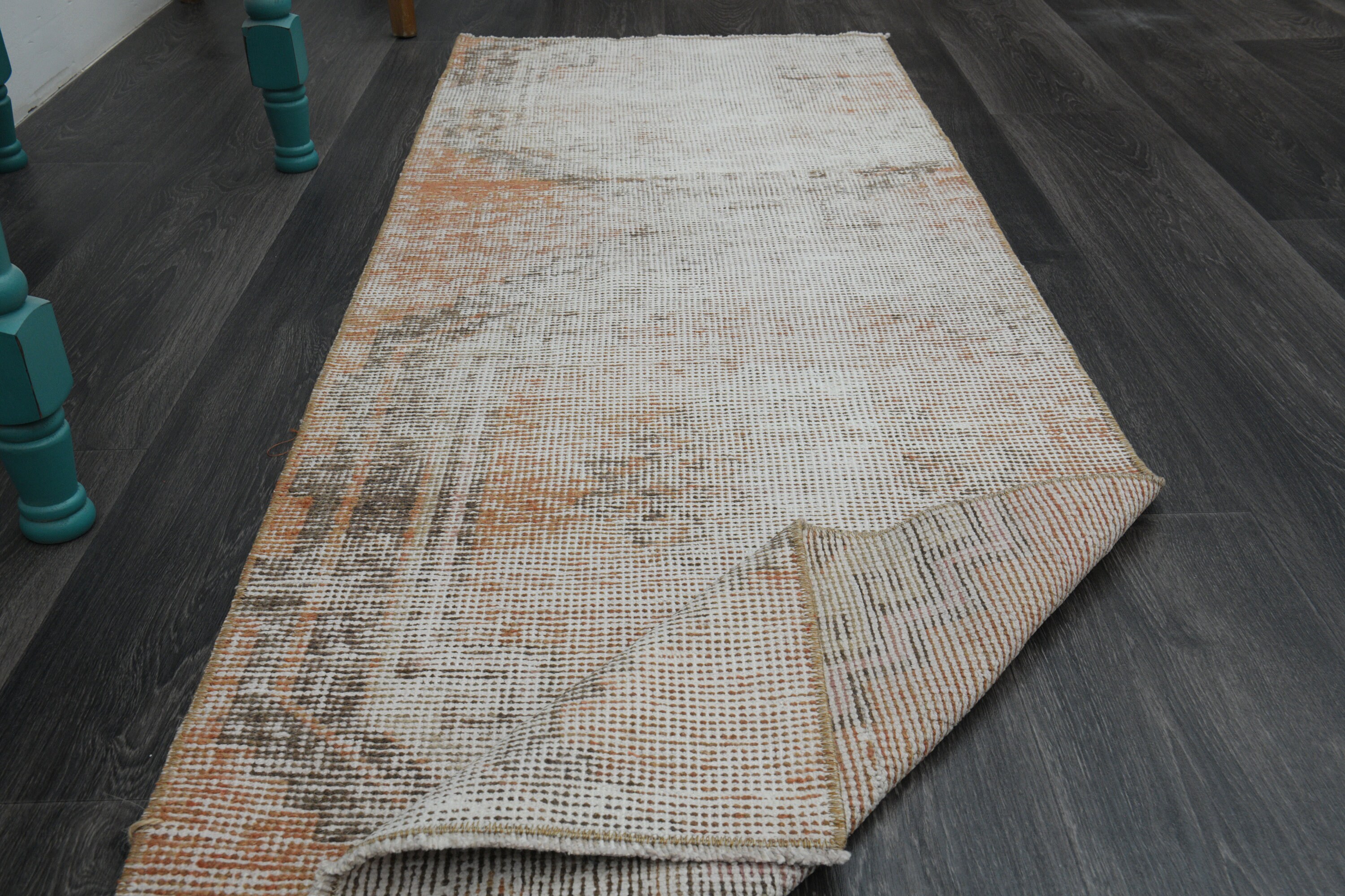 2.1 x 5.8フィート、トルコ製ラグ、ヴィンテージラグ、ウシャックラグ