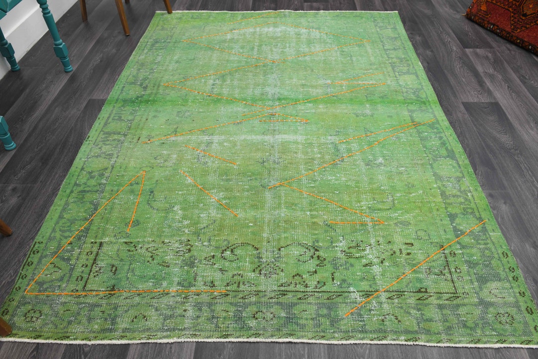 5.8x8.1 Ft, TURKISH RUG, DESIGNER Rug, Vintage Rug, Home Decor, Area