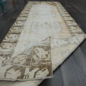 2.7x9 ft, TURKISH Runner, Vintage Runner, Handmade, Wool, Oushak Runner, Hallway Runner, Rug Runner, Boho Decor, Distressed Carpet