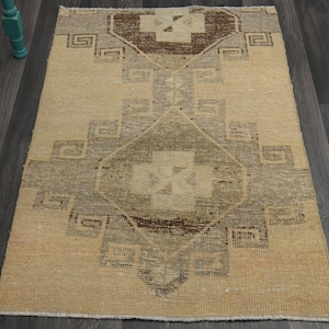 2.8x4.4 Ft, TURKISH Rug, Vintage Rug, Oushak Rug, Wool Rug, Handmade Rug, Bath Mat, Door Mat, Farmhouse Decor, Runner Rug, Small Rug, Carpet