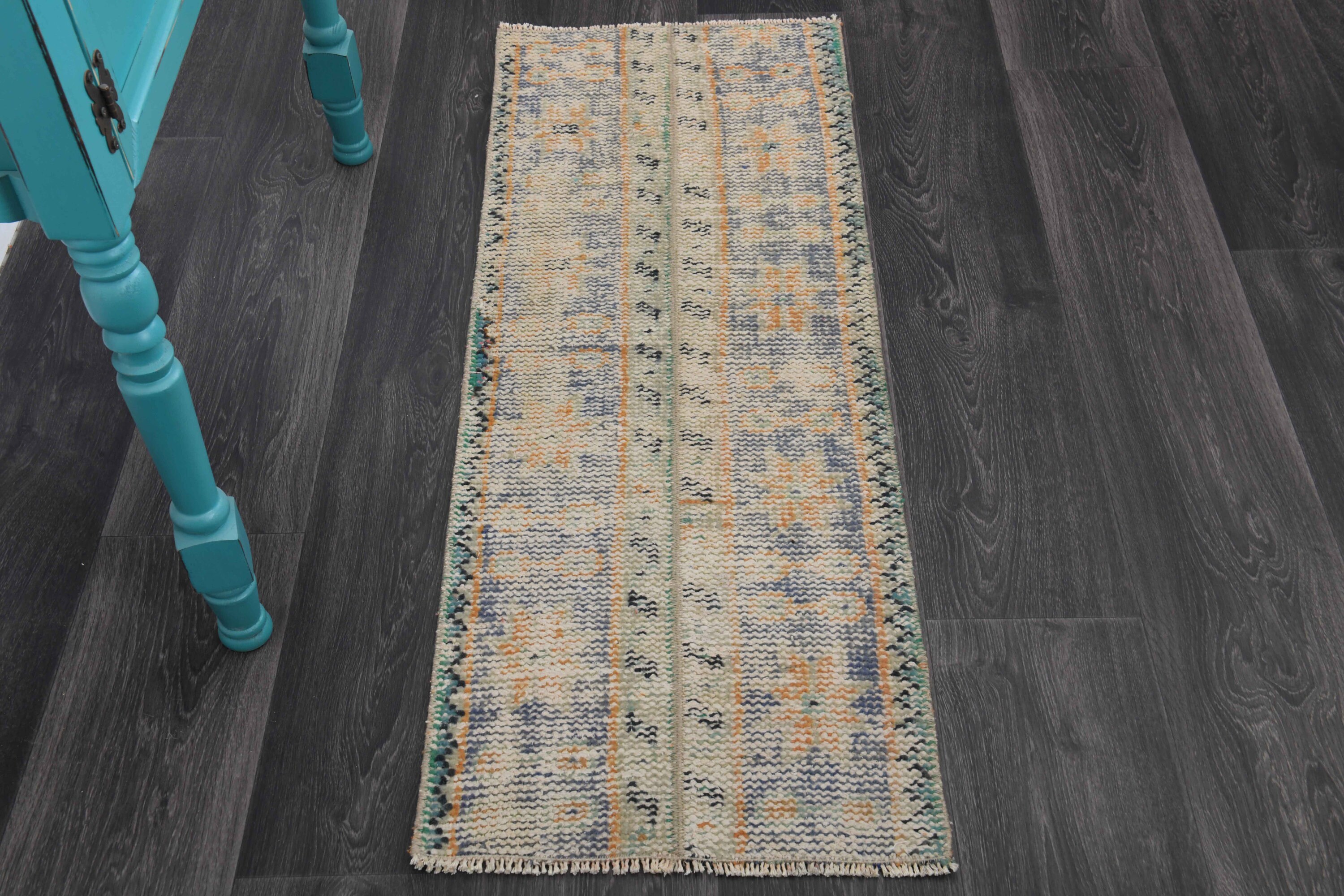 1.5x4 Ft, TURKISH Rug, Vintage Rug, Oushak Rug, Wool Rug, Handmade