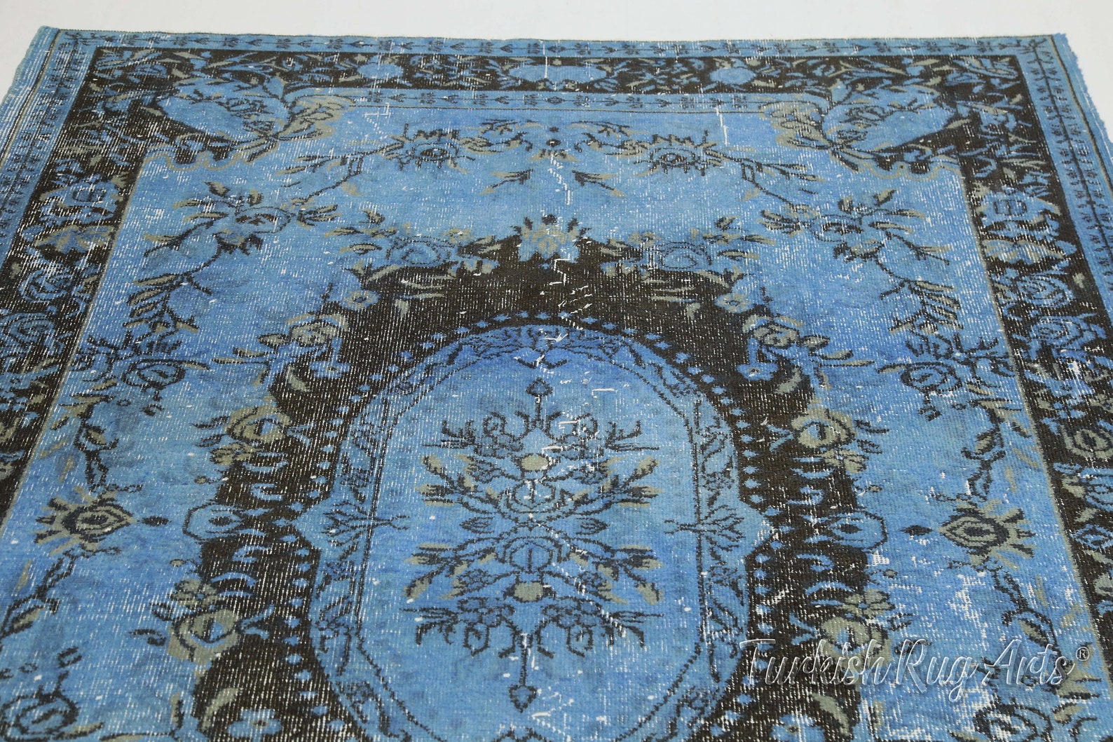 5.7x8.6 Ft PASTEL BLUE ORIENTAL Area Rug Free Shipping Etsy