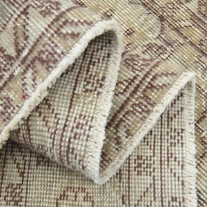 6&#39;9x10&#39;3 ft, VINTAGE AREA RUG, Beige Brown, Washable, Living Room Rug, Dining Room Rug, Office Rug, Persian Style, Handmade Turkish Area Rug