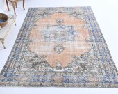 6.7x10.4 ft, TURKISH ANTIQUE HERIZ Rug, Eclectic, Area Rug, Oushak Rug, Handmade Rug, Wool Rug, Authentic Rug, Bohemian Rug, Boho Decor