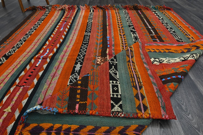 6.3x7.2 Ft, TURKISH KILIM Rug, Vintage Rug, Oushak Rug, Flatweave Rug