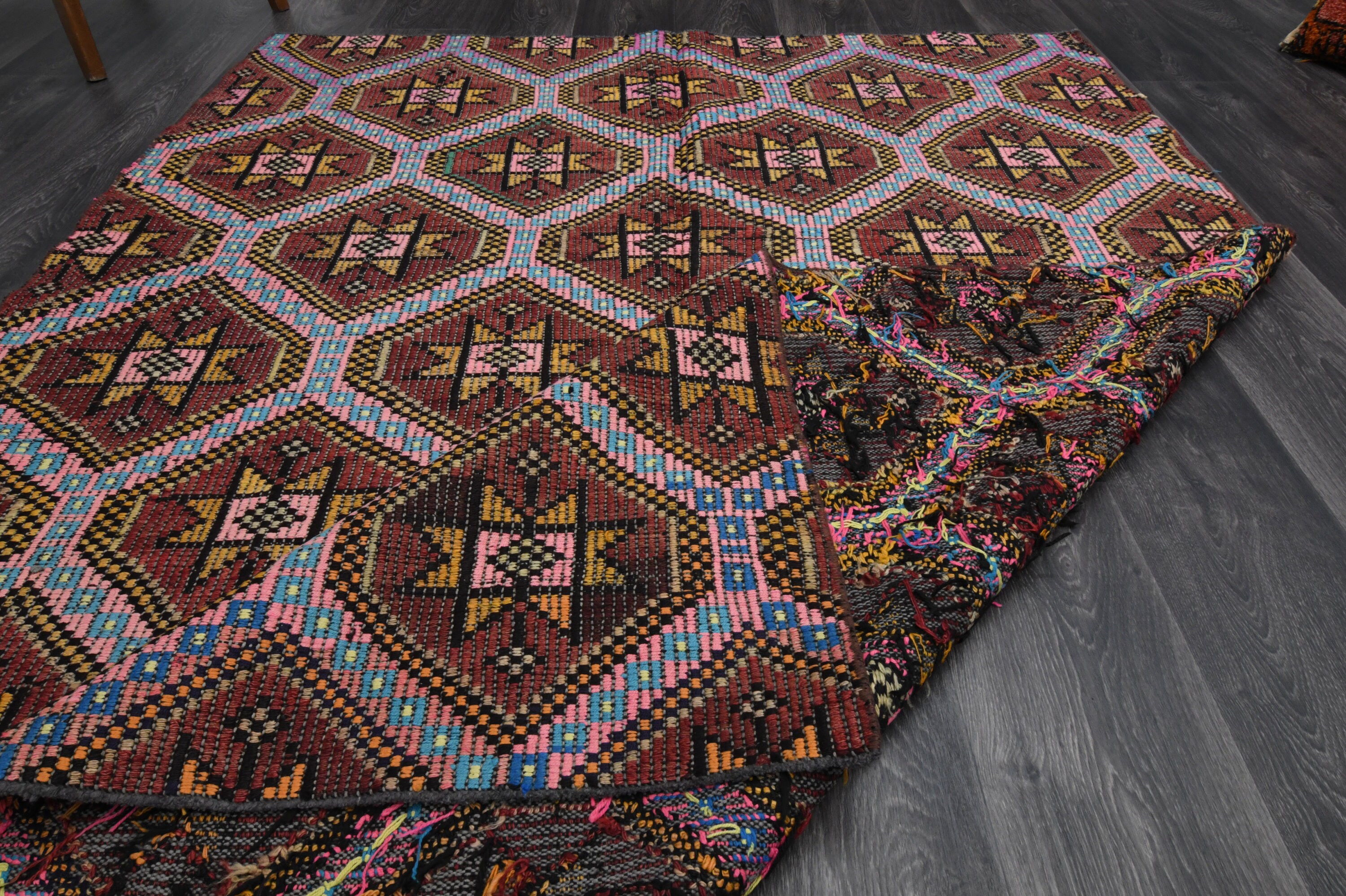 5.1 x 7.2フィート、トルコキリムラグ、ヴィンテージラグ