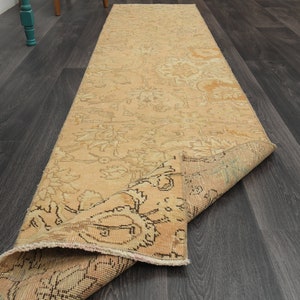 2x9.4 ft, TURKISH Runner, VINTAGE Runner, Oushak Runner, Runner Rug, Farmhouse Decor, Wool, Hallway Runner, Handmade, Brown Rug, Carpet