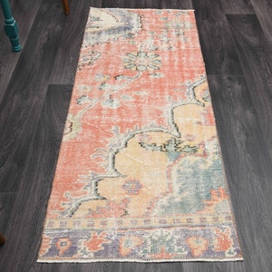 2.2x5.6 ft, TURKISH RUNNER, Vintage Runner, Oushak Runner, Bathroom, Kitchen, Hallway, Wool, Runner Rug, Handmade, Farmhouse Decor, Carpet