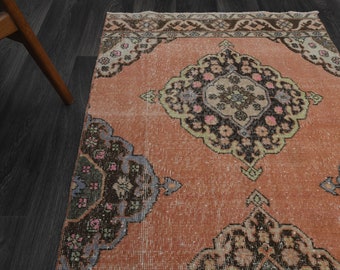 3.3x12.3フィート オレンジ ヴィンテージ ランナー、トルコ製ランナー