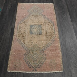 1,8 x 3,3 pieds, tapis TURC, tapis vintage, tapis Oushak, tapis en laine, tapis fait main, tapis de bain, paillasson, décoration de ferme, tapis de passage, petit tapis, tapis