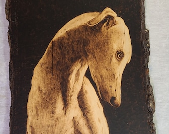 Greyhound Wood Burning