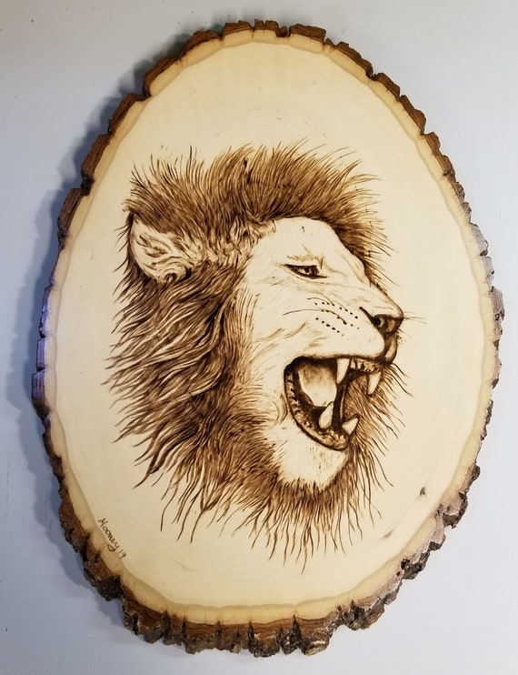 Lion Wood Burning - Etsy Lion Wood Burning - Etsy