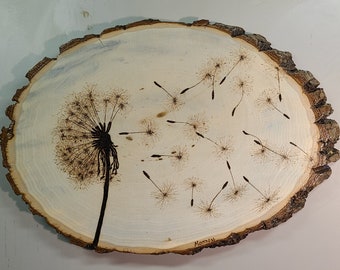 Dandelion seed Wood burning