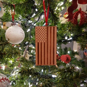 American Flag Christmas Ornament