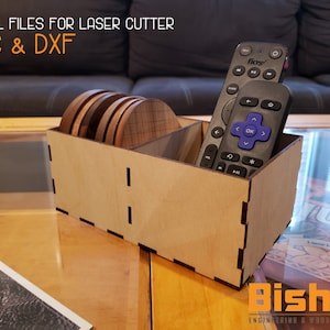 Remote & Coaster Holder/Caddy 9 Separate Files - Laser SVG Files - Instant Download