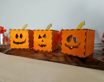 Archivo de corte láser de Jack-o-Lantern, decoración de Halloween (descarga digital)