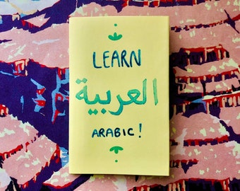 Learn Arabic zine | Basic Arabic Language Instructional Educational Booklet | Mini Art Book