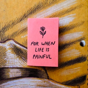 When Life is Painful tiny zine | Mental health grief depression sadness emotional support zine