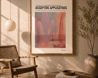 Lámina tipográfica con ambiente, decoración de pared moderna en tonos neutros para espacios contemporáneos y tranquilos.