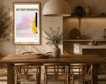 Póster minimalista con cita para imprimir, arte mural con tipografía moderna, lámina motivacional neutra para descargar.
