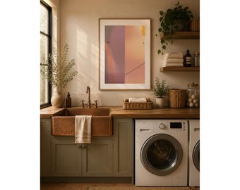 Decoración minimalista de pared con temática desértica, fotografía atmosférica en tonos tierra, arte moderno para el hogar en tonos neutros.