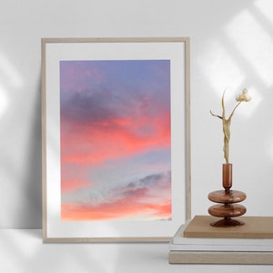 Lavander Desert Sunset, Printable Sunset Art, Pink and Purple Sunset, Cloud Art, Instant Download Desert Sky Poster, Nature Photography
