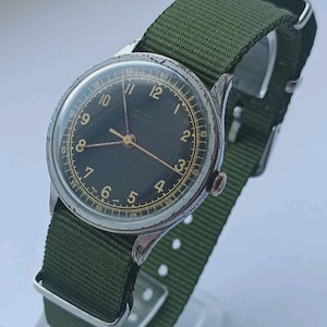 RARE Vintage Wrist Watch  RUBY PRECISION 1940s Military Swiss Mens Wristwatch  15 Jewels