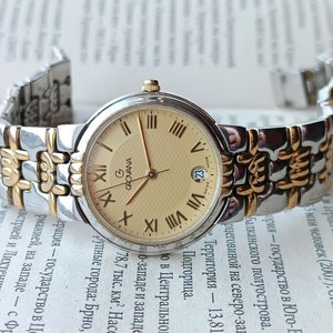 Vintage  Watch  GROVANA Sapphire Crystal Quartz Unisex  Wristwatch  Swiss Made  (size -32 mm)