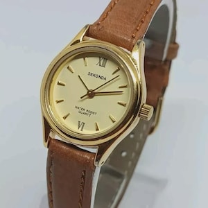 Vintage Watch SEKONDA Women&#39;s  Beautiful Ladies Quartz Wrist Watch  Gold tone
