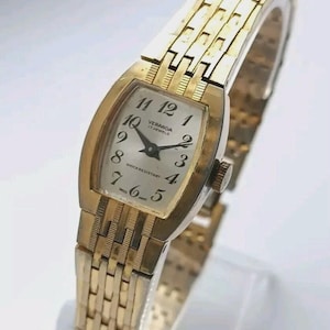 Vintage Swiss watch VERANDA Beautiful Ladies Mechanical Wrist watch  Women&#39;s 1960s RARE Gold Tone