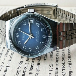 Vintage France Watch FESA LUXE  wristwatch Mens 1970&#39;s Manual Watch Made  France  Cal. INT 7422/4