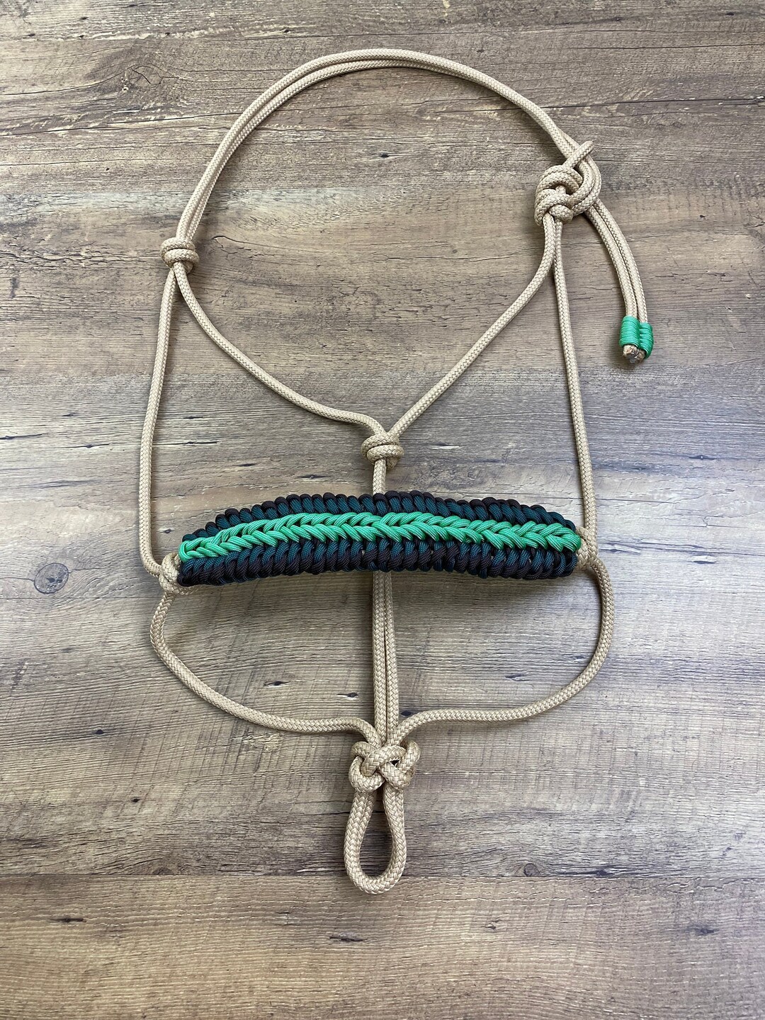 Custom Rope Halter With Braided Paracord Noseband | Custom Horse Halter ...