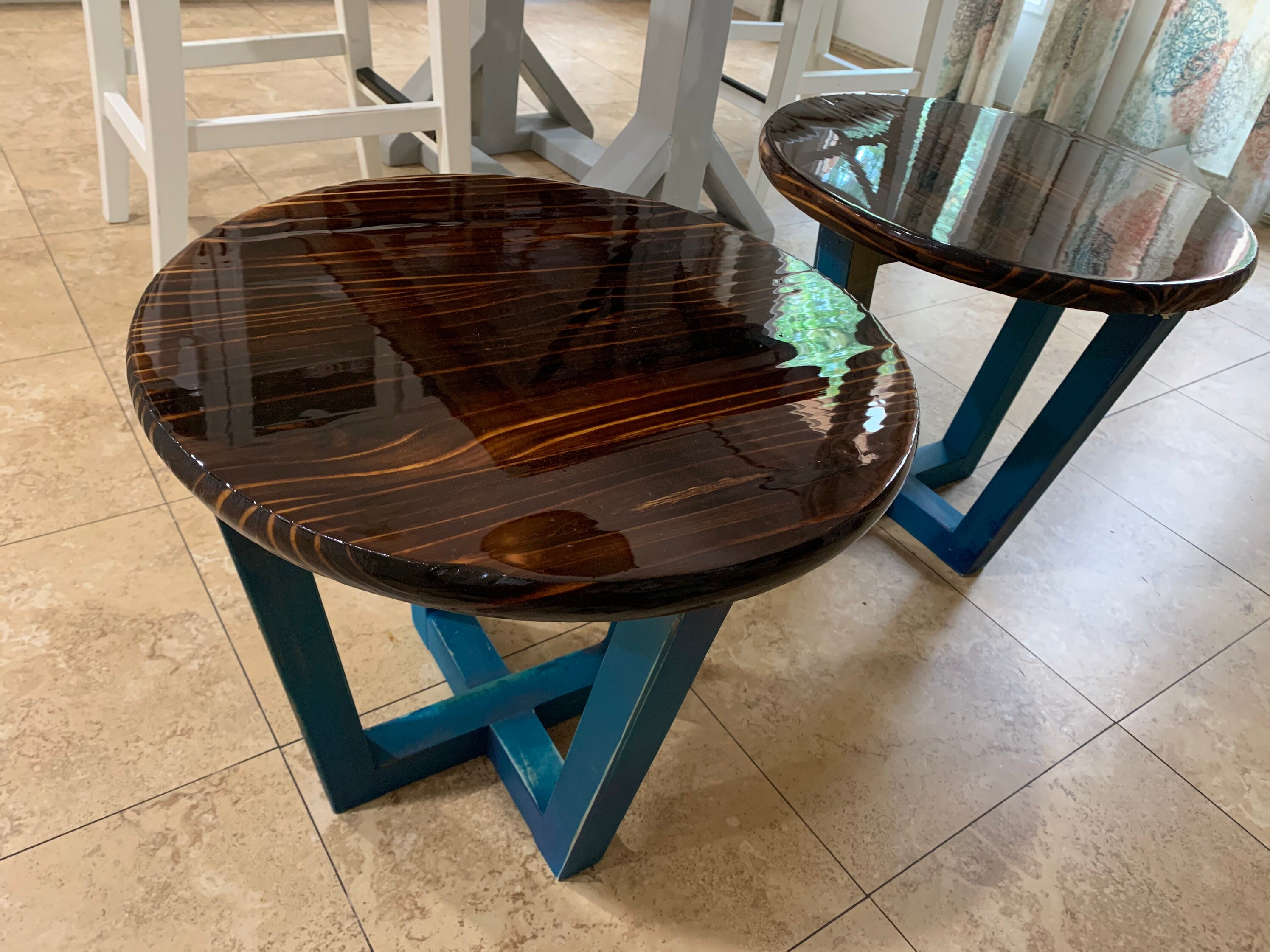 Shou Sugi Ban and Epoxy End Table Etsy Canada