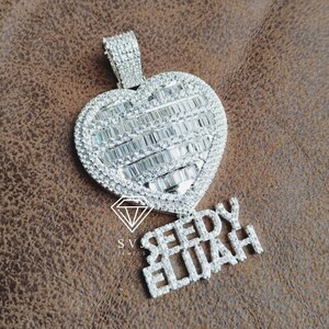 Icedout VVS Moissanite Custom Pendant Any Design Two Tone Fully Iced Out 925 Sterling Silver Customized Designer Trendy Pendant