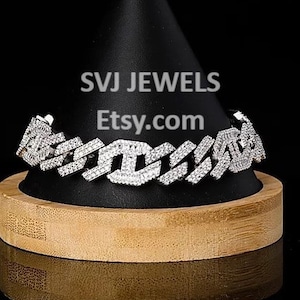 Bransoletka hiphopowa z zapięciem Cuban Link Lock 14 mm, srebro próby 925