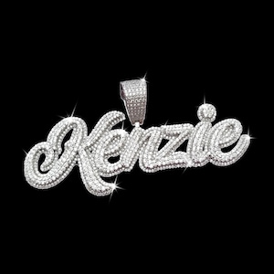 Icedout VVS Moissanite 925 Colgante personalizado de plata de ley Cualquier letra Dos tonos Totalmente helado Diseñador personalizado Colgante de burbuja de moda