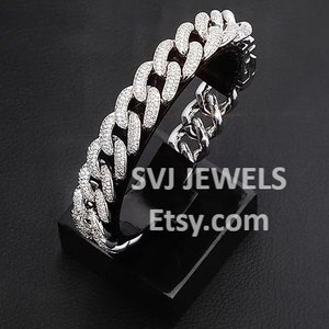 Bransoletka Hip Hop Micro Pave Bling z zapięciem Cuban Link Lock 14 mm