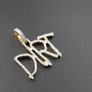 Icedout VVS Moissanite 925 Colgante personalizado de plata de ley Cualquier letra Dos tonos Totalmente helado Diseñador personalizado Colgante de burbuja de moda