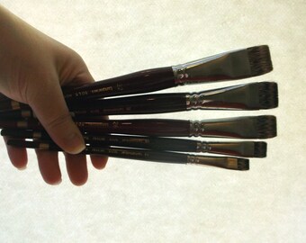 Royal Sabletek Bright Brush Size 4 - Long Handle Synthetic Paint Brush For Oil & Acrylics