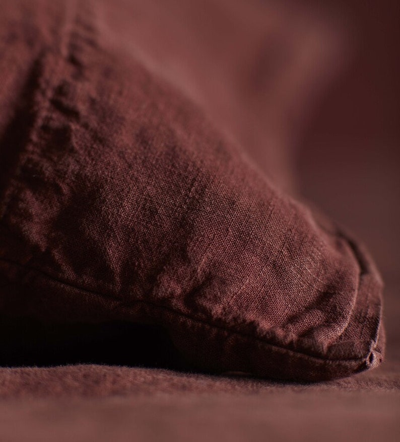 moss-green-linen-bedding-set-queen-boho-duvet-cover-in-mustard-etsy